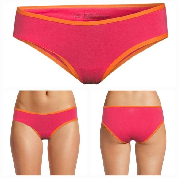 🔺️NWT Coral Punch Cotton Ribbed Cheeky Bikini Panties Small - Picture 1 of 5